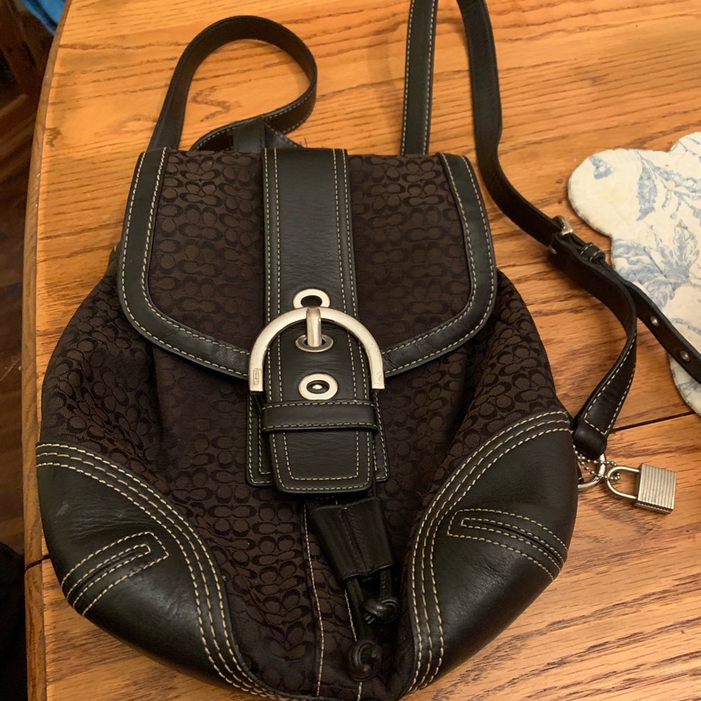 Coach signature mini backpack black
